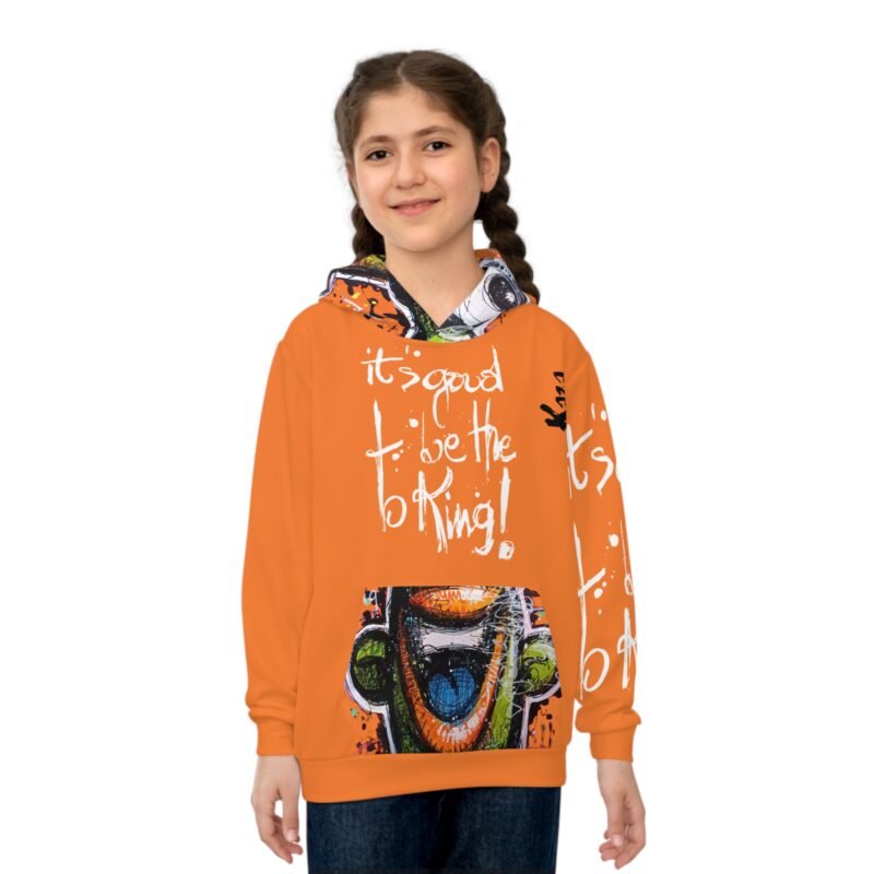 Copy of Colorful Graffiti Children's Hoodie, Fun Kids Sweatshirt, Unique Youth Apparel, Street Art Gift, Playful Boys and Girls Wear – Image 3