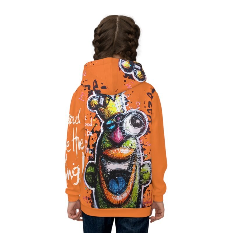 Copy of Colorful Graffiti Children's Hoodie, Fun Kids Sweatshirt, Unique Youth Apparel, Street Art Gift, Playful Boys and Girls Wear – Image 4