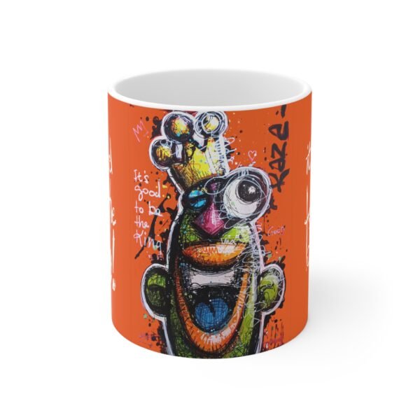 Mug en céramique designé par Kaza| fond orange