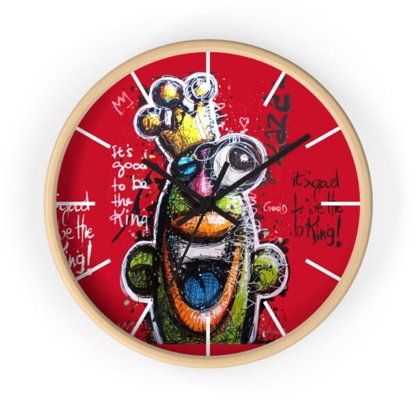 Une horloge murale unique qui allie art, couleur et bonne humeur , signee Kaza.