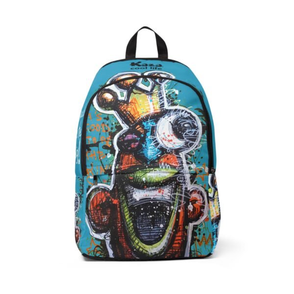 Graffiti Unisex Backpack blue - Fun & Stylish for Teens, School, Travel, Festivals, Gifts, Kaza Design